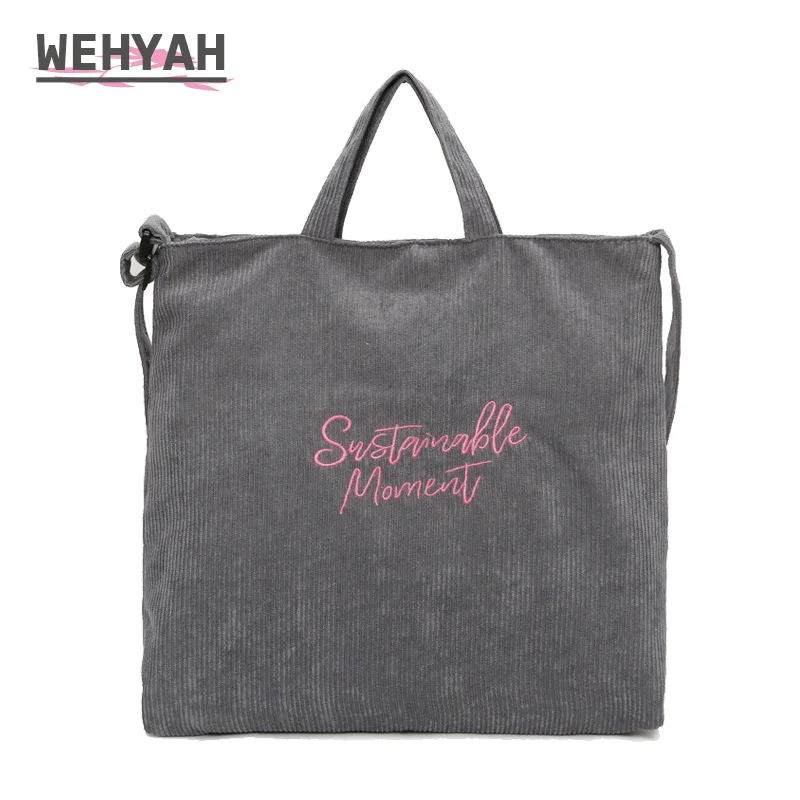 Wahyah Hand Bags for Women Corduroy Bag Embroidery Famous Brands Shopper Designer Women Handbags Shoulder & Crossbody Bags ZY027