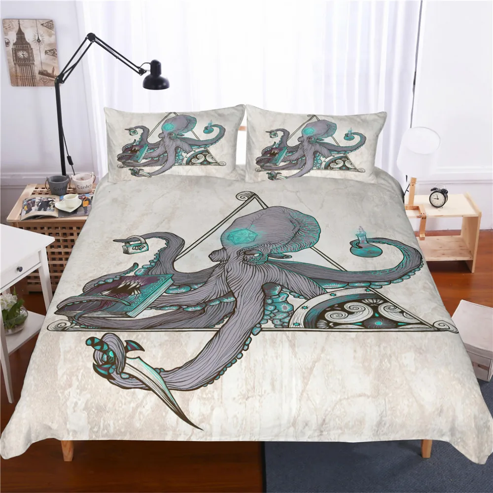 

MUSOLEI 3D Duvet Cover Set Art octopus Bedding Set Bed Sheet Bed Twin queen king double size