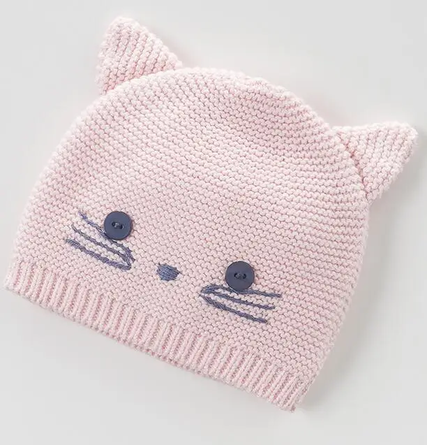 DB3945-H dave bella осень зима для маленьких девочек розовая шляпа кошка текстильная шляпа - Цвет: two