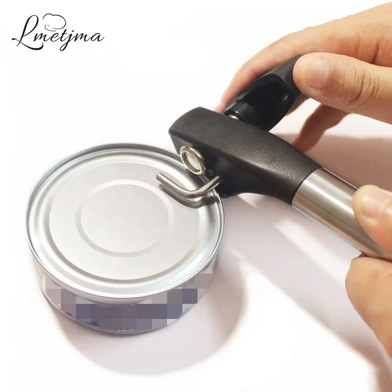 LMETJMA Smooth Edge Safety Can Opener Stainless Steel Can Opener Side