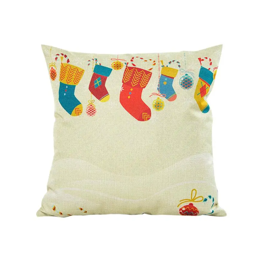 Buy Happy Christmas Pillow Cases Linen Home Pillow