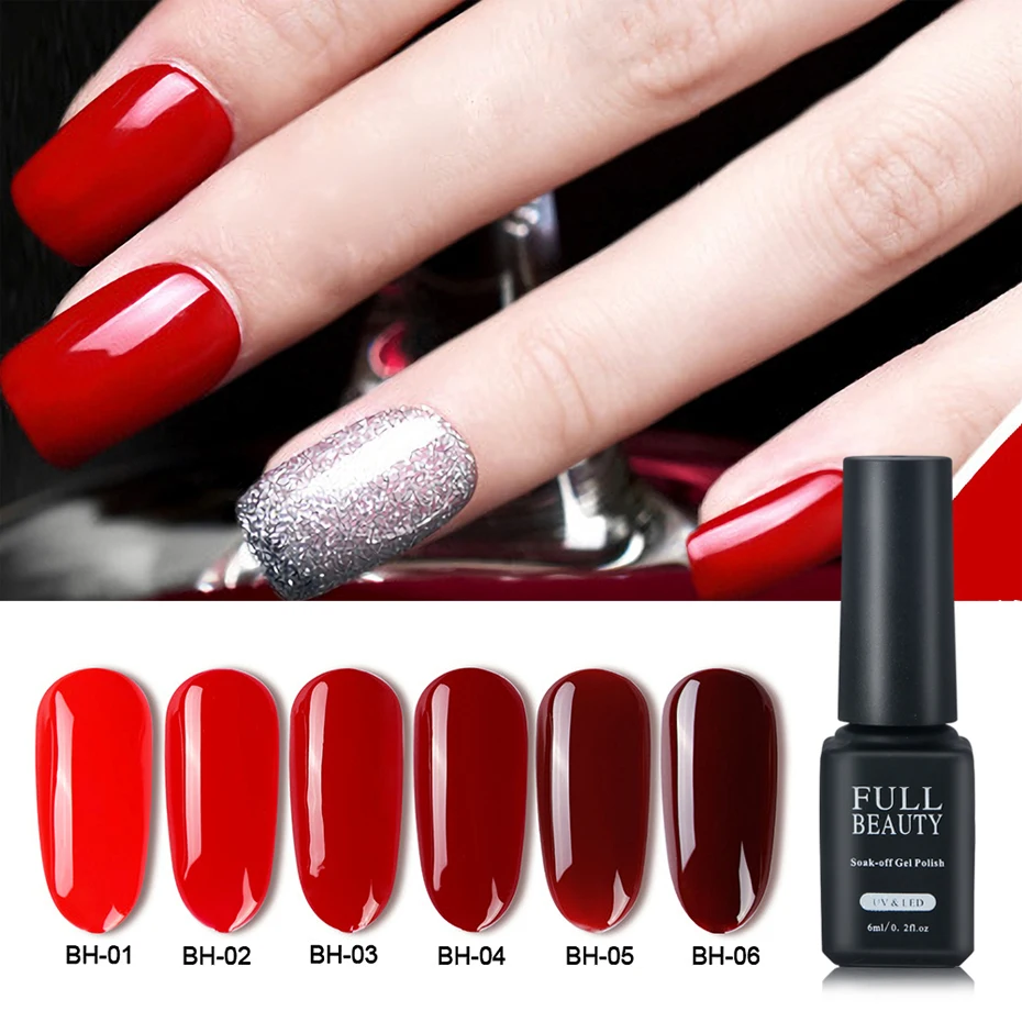 6ml Charme Uv Vernis A Ongles Gel Magnifique Vin Rouge Couleur Pure Laque Tremper Vernis Couche De Finition De Base Manucure Decor Outils Labh01 06 Aliexpress