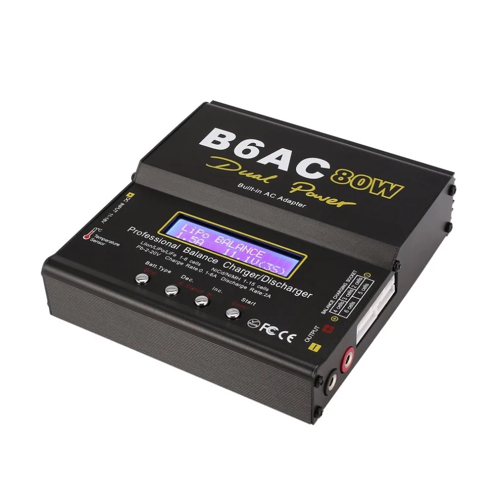 B6AC 80 Вт 6A Lipo NiMh Li-Ion Ni-Cd AC/DC RC зарядное устройство 10 Вт СОП зарядное устройство для rc-вертолет на радиоуправлении беспилотный самолёт батарея