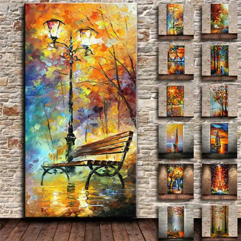 hand painted Gorgeous landscape painting thick Palette Knife Oil Painting On Canvas modern abstract Wall picture for living room | Дом и сад
