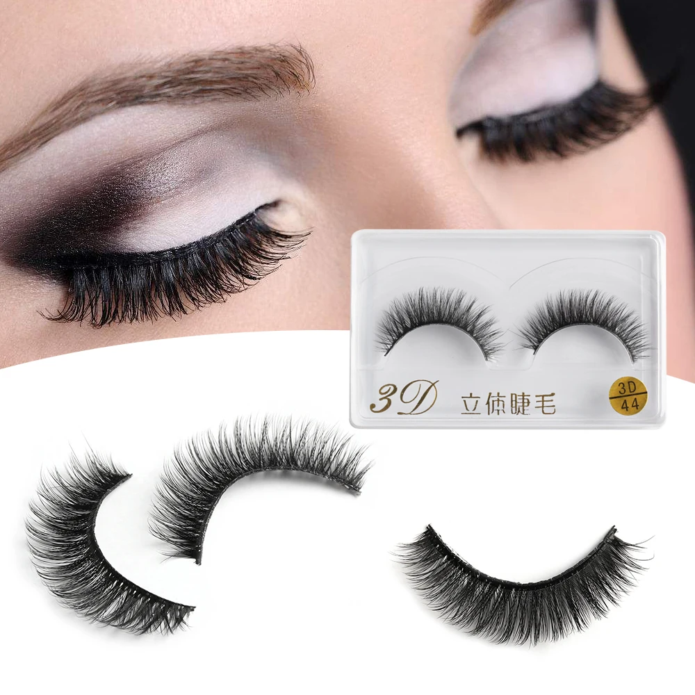 

Handmade Beauty Soft 1 Pair Natural Mink Hair False Eyelashes Natural Makeup Beauty Tools Extension Tools Wispy Lashes