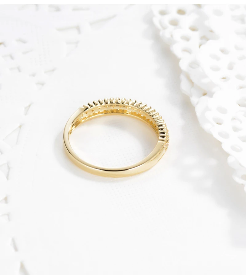 AULEEZE 18 К кольцо из желтого золота 0,12 CTTW с натуральным бриллиантом обручение обручальное кольцо классический матч юбилей натуральный Золотое кольцо с бриллиантом