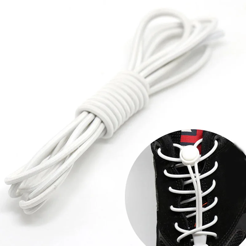 1 Pair Safe Stretch Lazy Shoelaces No Tie Locking Trainer Running Athletic Sneaks Shoe Laces Foot Care Tools New