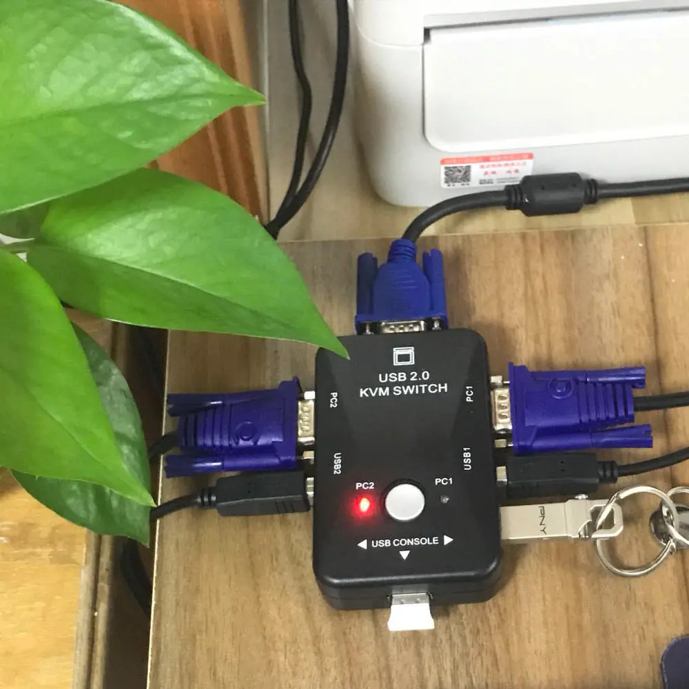 Переключатель KVM Ingelon кабель vga USB 2 0 сплиттер для клавиатуры мыши монитора адаптер