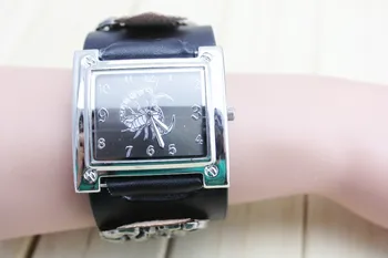 

2016 new Fashion Black/Brown Leather Band Rock Scorpion Gothic Punk Quartz Wrist Watch Men's Gift Y45
