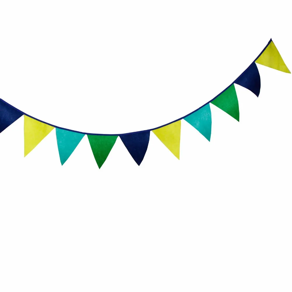 Gala-zone 12 флагов 3,2 м синий и зеленый нетканый материал флаги Вымпел Баннер гирлянда День рождения/детский душ вечерние украшения для дома