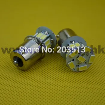 

50pcs/lot wholesale car led lighting 18 leds 1156 18 leds SMD 5630 BA15S white and blue bulb 2014 new arrival Free shipping