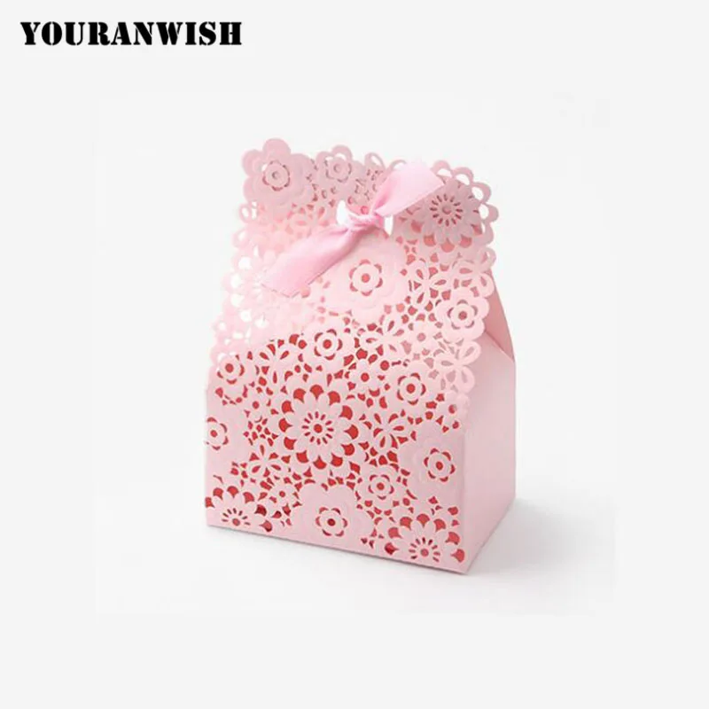 YOURANWISH 10pcs sweet Flower wedding decoration Wedding Favors For Guests Candy Box Hollow Baby Shower Birthday Party | Дом и сад