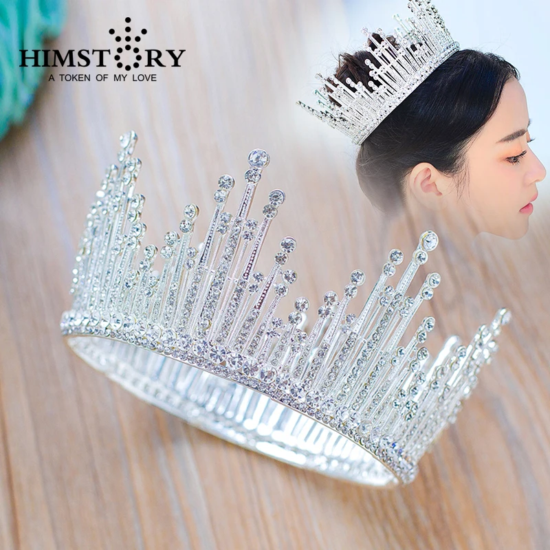 Новая Европейская и американская свадебная корона HIMSTORY с кристаллами большая