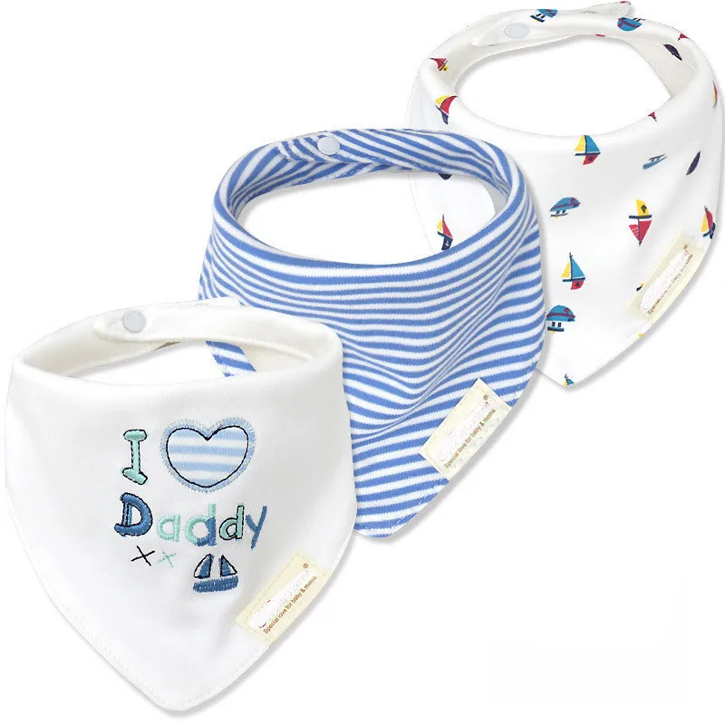 

3pcs/lot 100% Cotton High Quality Babadores Baby Bibs Bandana Lot Para Bebe Infant Saliva Towel for Boys and Girls