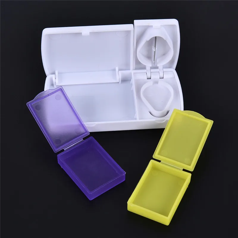 

Pill Box Portable Rectangular Medicine Cutting Knife Pill Segmentation Pill Container Storage Cutter Pill Case 9.5cm*5cm