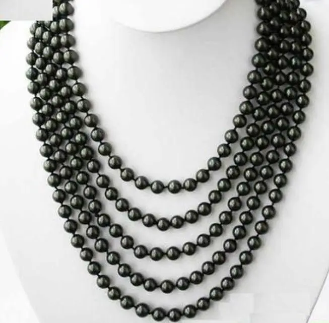 

FREE SHIPPING HOT sell new Style >>>> AA+ 6-7mm TAHITIAN BLACK PEARL NECKLACE 100 INCH