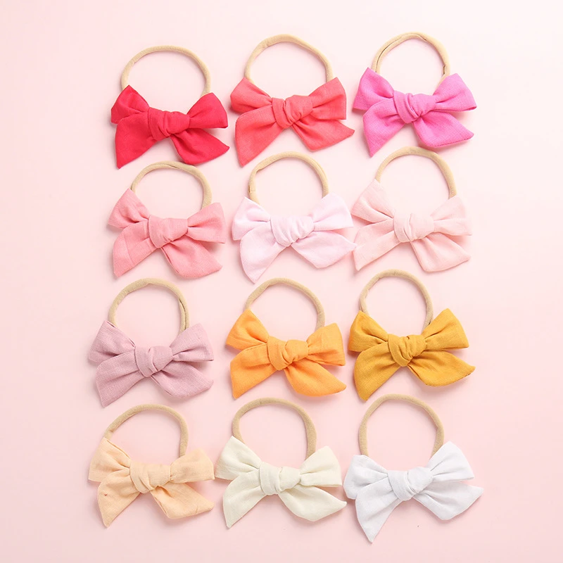 Bandeau A Gros Nœud Pour Bebe En Coton Et Lin Accessoires De Tete Pour Enfants Bandeau A Nœud Solide Bleu Rose Rouge Blanc 1 Piece Aliexpress