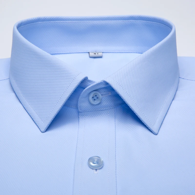 الرجال سليم احتواء خالية من التجاعيد الصلبة حك اللباس قميص طويل الأكمام مع جيب الثدي الرسمي الأعمال أعلى جودة الأبيض العمل قمصان