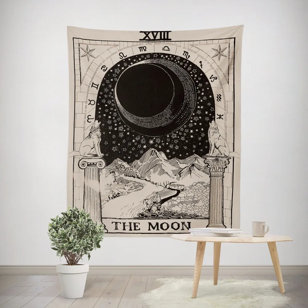 The Moon "(я люблю тебя до гобелен, расшитый звездами настенный аспект Астрология гобелен