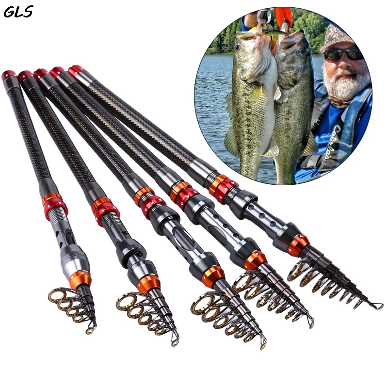 

Telescopic Fishing Rod Fishing Tackle Carbon Portable Super hard Sea Rod 1.8M/2.1M/2.4M/2.7M/3.0M