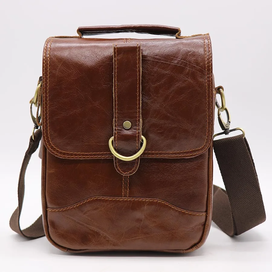 

GO-LUCK Brand Genuine Leather Casual Business Top-handle Travel Handbag Men Crossbody Shoulder Bag Men's Cowhide Messenger Bags