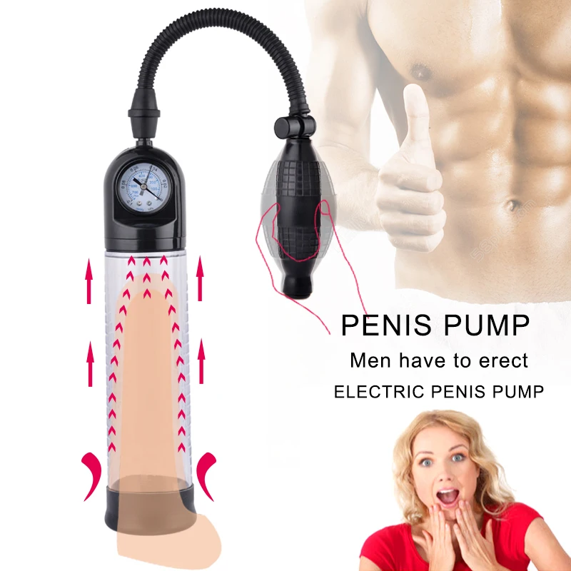 Male Enhancement Penis Enlargement Extender With Watch Pump Device Hand Operator Sex Products for Men Enlarger | Красота и здоровье