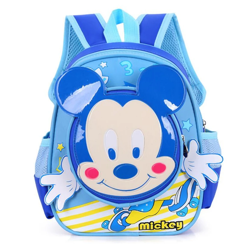 Детский Школьный рюкзак Disney милый школьный ранец с Микки Маусом и Минни для