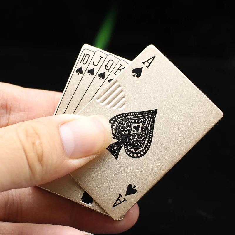 

20pcs/lot Simple Gasoline Lighter Windproof Portable Playing Cards Gas Lighter LED Banknote Petrol Gadgets for Men Creative Gift