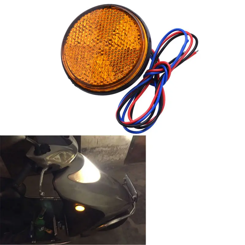 Авто Мото 24 SMD LED автомобилей мотоцикл фары лампы круглый Отражатели мотобайк светодиодные фонари красный, белый желтый свет 12 В