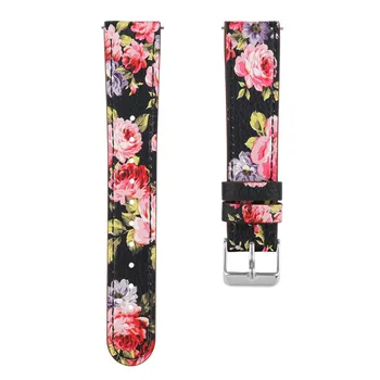 

Ouhaobin 22mm Leather Watch Band For Fitbit Versa/Versa Lite Bracelet Women Printing Leather Strap trap With Buckle 515#2