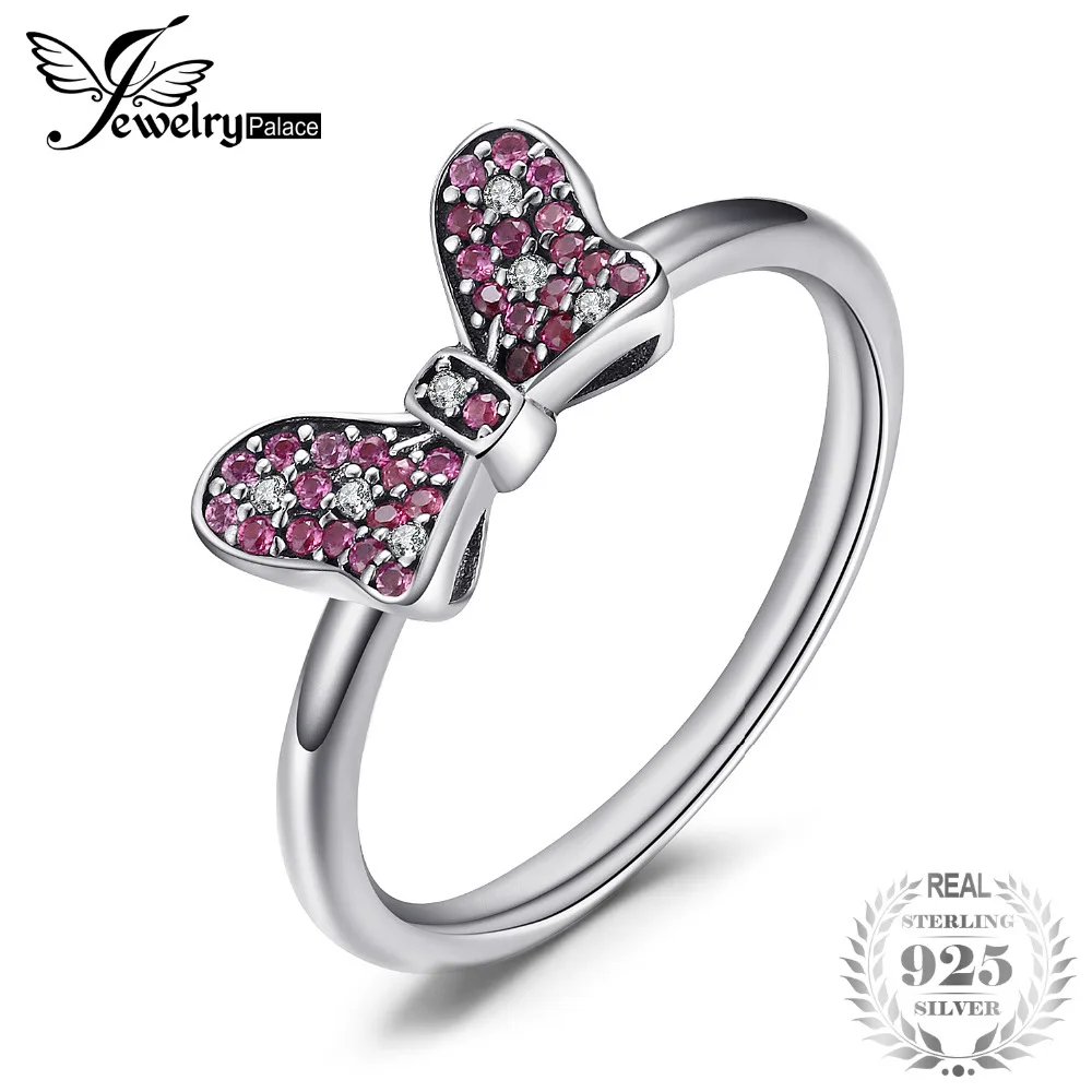 

JewelryPalace 925 Sterling Silver GLiter ButterfLy Knot Beautiful Ring Gifts For Her Anniversary Fashion Jewelry New Arrival
