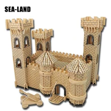 3D деревянные модели зданий, подарок, Детские пазлы, игрушки, серия замков, 3D деревянные игрушки, детские развивающие игрушки, собранные головоломки Iq
