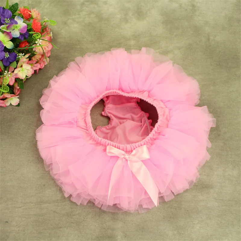 Детские хлопковые шаровары с оборками для девочек, хлопковая шифоновая юбка-пачка для новорожденных D0040 - Цвет: D0040 pink