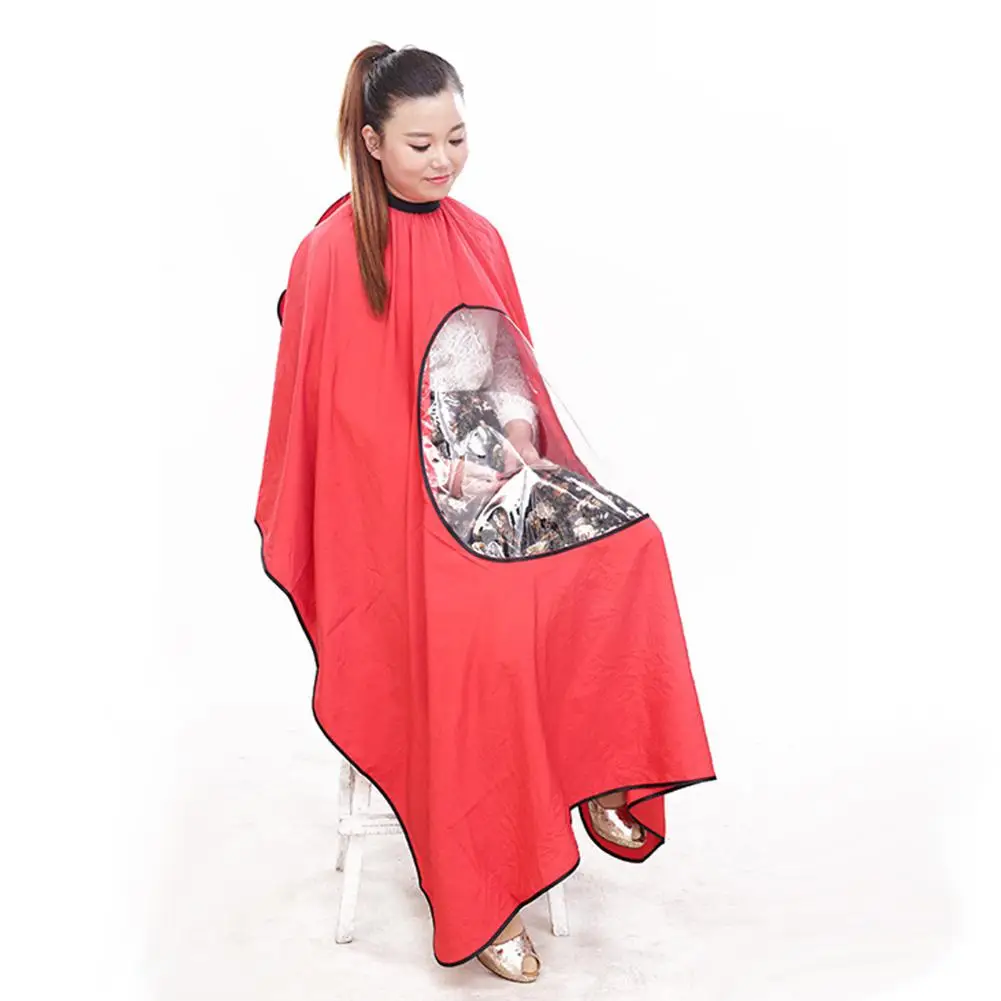

BellyLady Adult Anti Static Salon Hair Cutting Waterproof Cape Haircut Apron Cloth with A Transparent Viewing Window