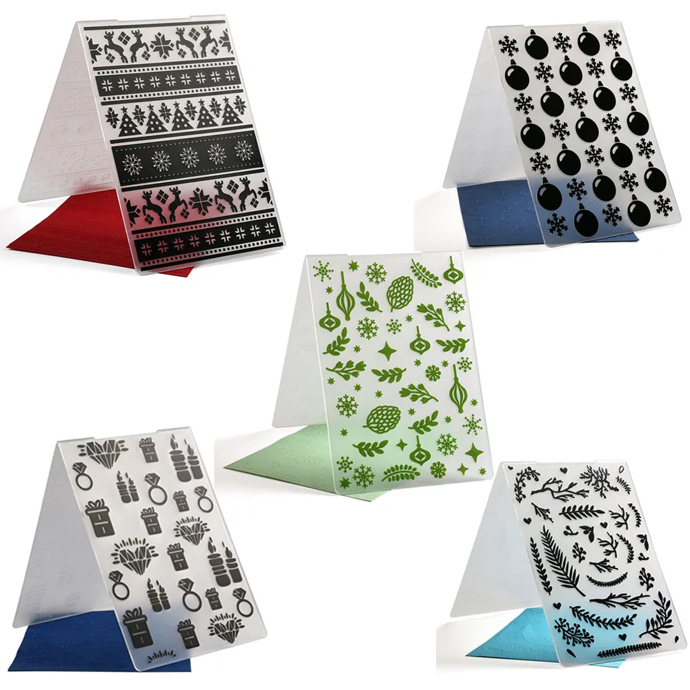 

1PC Transparent Plastic Christmas Embossing Stencils Folder Template Molds Scrapbooking Paper Xmas Crafts Cards Decor DIY Mould