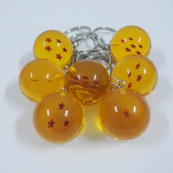 

7pcs/lot Dragon Ball Z Keychain 1 2 3 4 5 6 7 Stars Crystal Balls PVC Action figures Car Toy 2.5cm DragonBall Key chain Ring