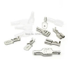 1 pçs 6.3mm latão barco carro alto-falante conector da placa de circuito plug primavera estanhado encaixes de cobre friso terminal com bainha(China)