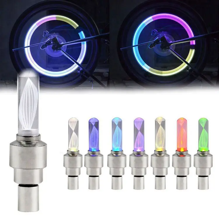 Excellent Bike Light Mountain Road Bicycle Tyre Tire Valve Caps Lights MTB Spokes LED Wheel Cycling Bicycle Accessories Light 9