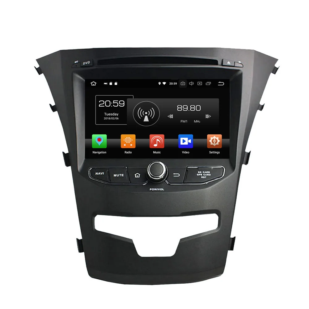 Perfect 4G RAM Android 9.0 Octa-core Car DVD Player for SsangYong Korando Actyon 2014-2017 Radio GPS Navigation WiFi DVR SWC Audio Video 3
