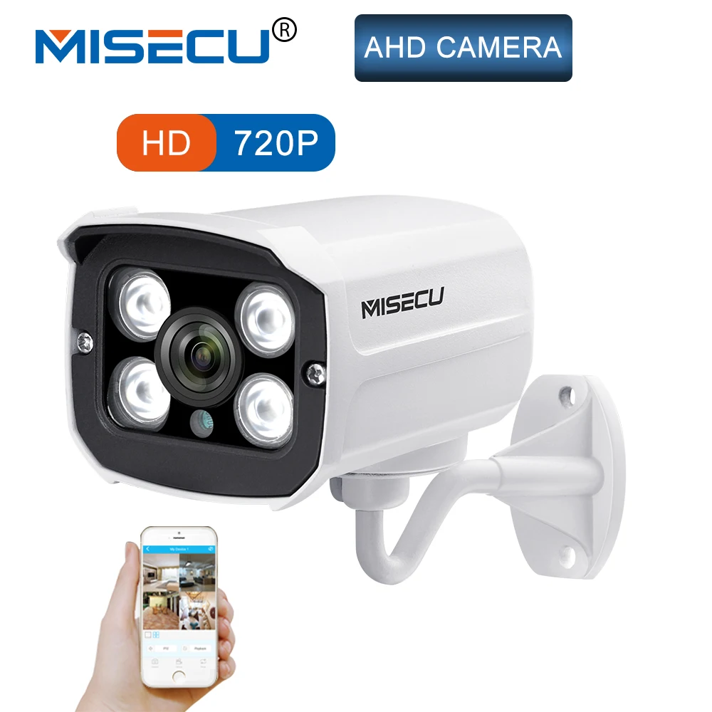 

MISECU AHD camera 720P 1.0MP Bullet high power array leds camera waterproof night vision IR cut 1/4" cctv serveillance home
