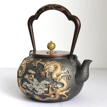 1.3л Дракон без покрытия позолоченный Железный чайник ручной работы заказной продукт японский BPA бесплатно Исин литой чайник Пуэр зеленый чай