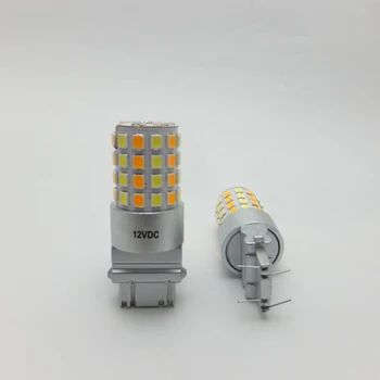 

2x DRL Led T20 7440 54 SMD DRL S25 BAu15S 3157 Car LED Light Bulbs DC12-24V Dual Color Turn Signal Lamp Running Light Canbus BE