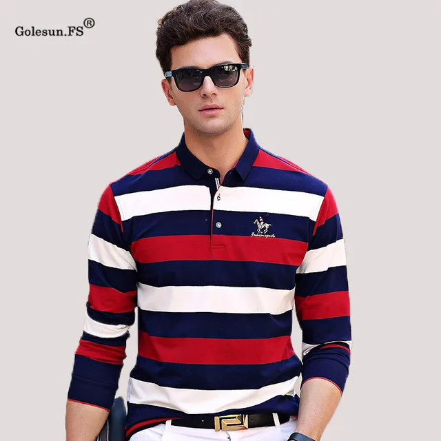 Novo de Alta Qualidade Homens Outono Suave Inteligente Polo Camisas