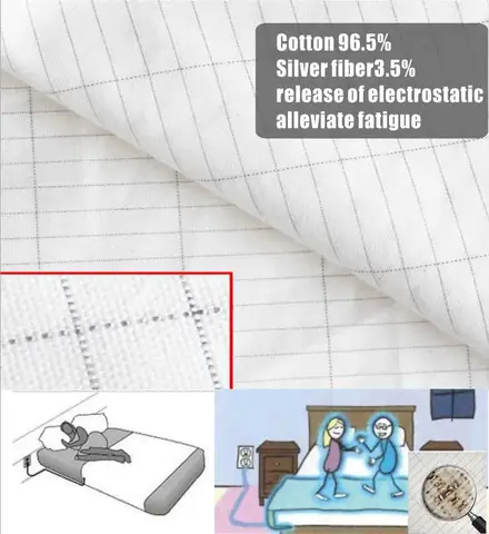 Tela de Prata Anti-estática para a Folha de Cama Nano da Proteção da Radiação do Algodão da Largura de 285cm
