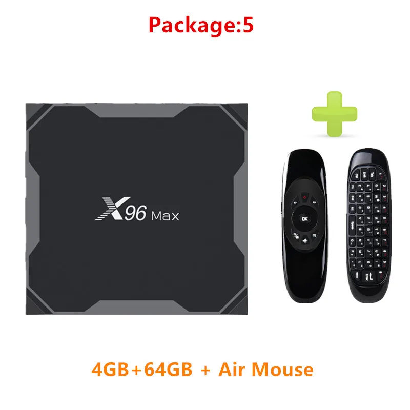 HAAYOT X96 Max Smart tv Box Android 8,1 Amlogic S905X2 4 Гб 64 Гб четырехъядерный LPDDR4 4K медиаплеер 2,4G+ 5G Wifi 1000M телеприставка - Цвет: 4GB 64GB Air Mouse