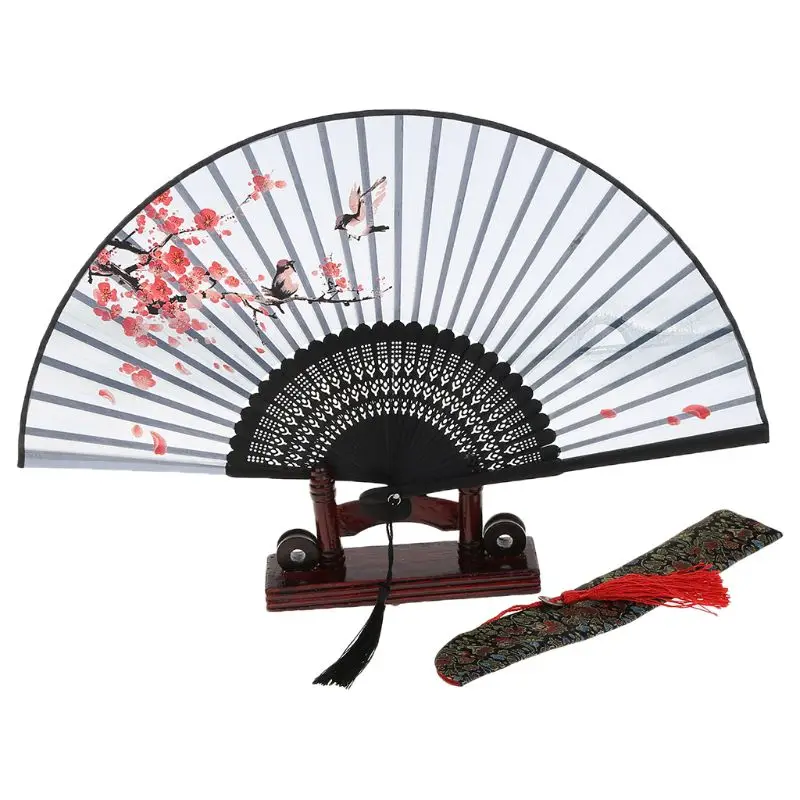 Китайский складной ручной вентилятор японский вишневый цвет дизайн бамбук Свадебная вечеринка Декор подарок