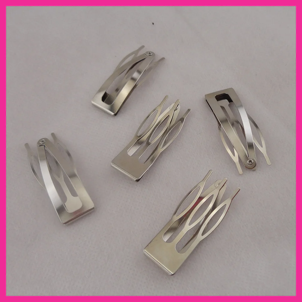 30PCS Silver 3teeth Comb bottom Metal Snap Hair Clips women girls