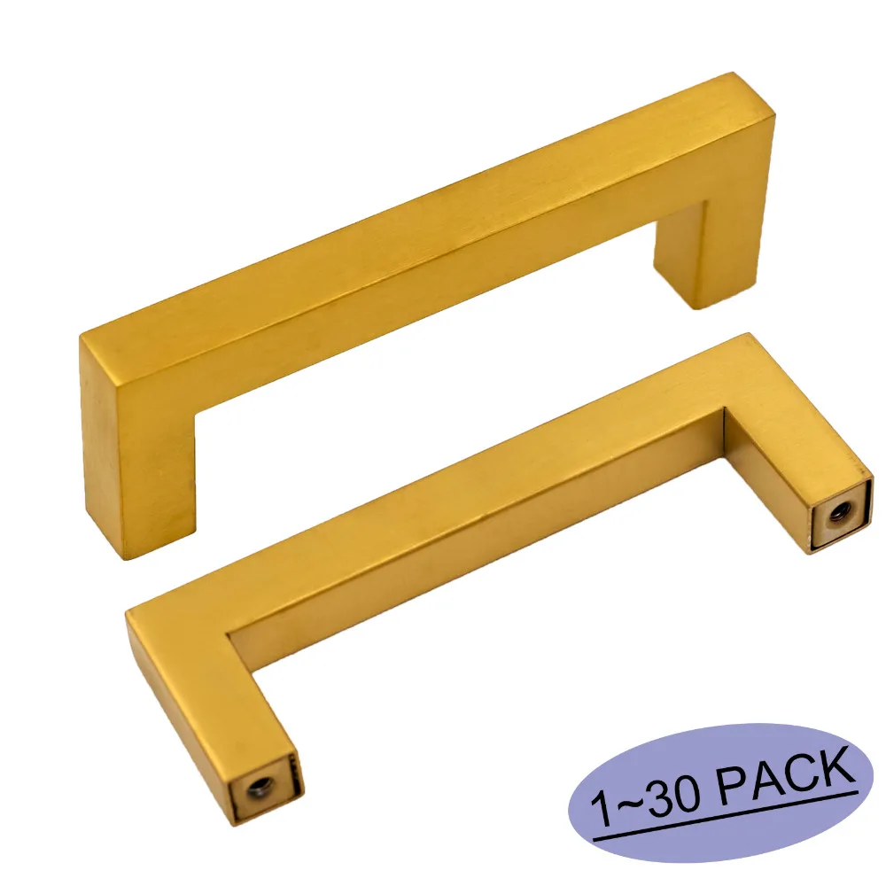Gold Kitchen Drawer Pulls Bathroom Door Hardware Handles 3.75