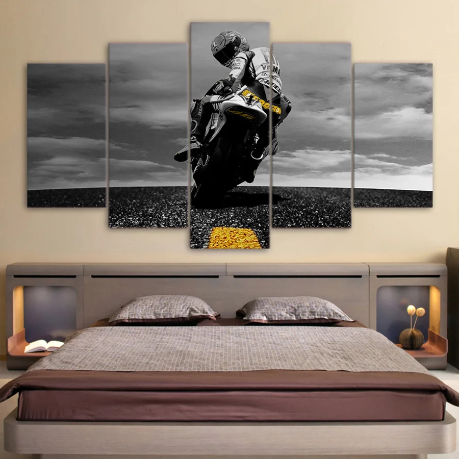 Прямая доставка 5 шт. холсте мотоцикл плакат картины Wall Art Холст настенные для