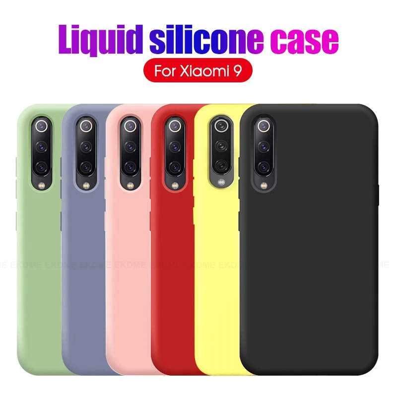 

For Xiaomi Mi8 Lite Mi A2 6X Mi9 Explorer Mi9 SE Cover Liquid Silicone Case For Redmi 7 K20 Pro Note 6 Note 7 Pro Full Cases